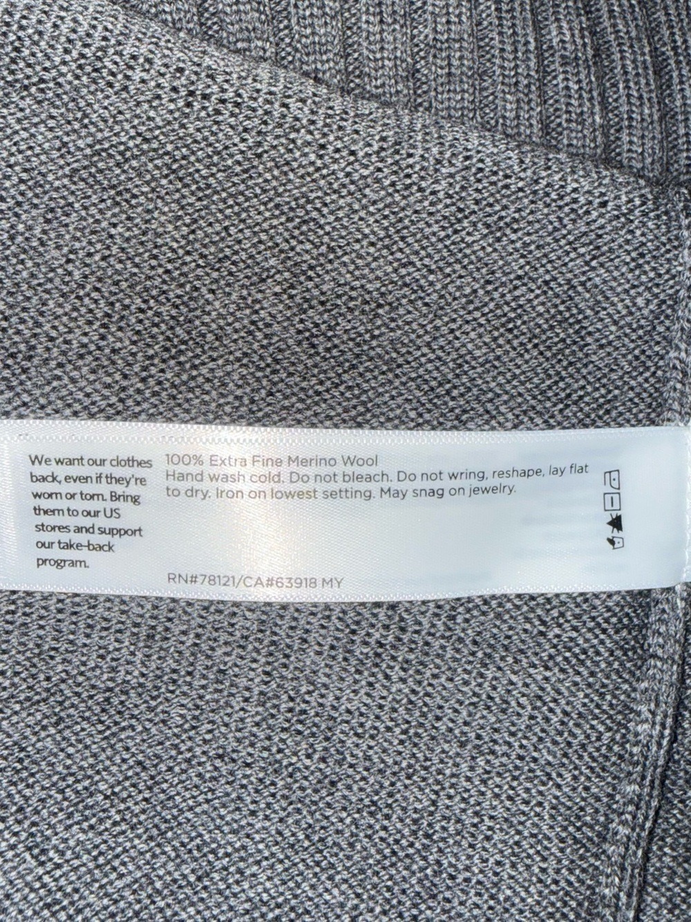 Eileen Fisher 100% Extra Fine Marino Wool Turtleneck Midi Sweater Dress Large - Picture 4 of 5
